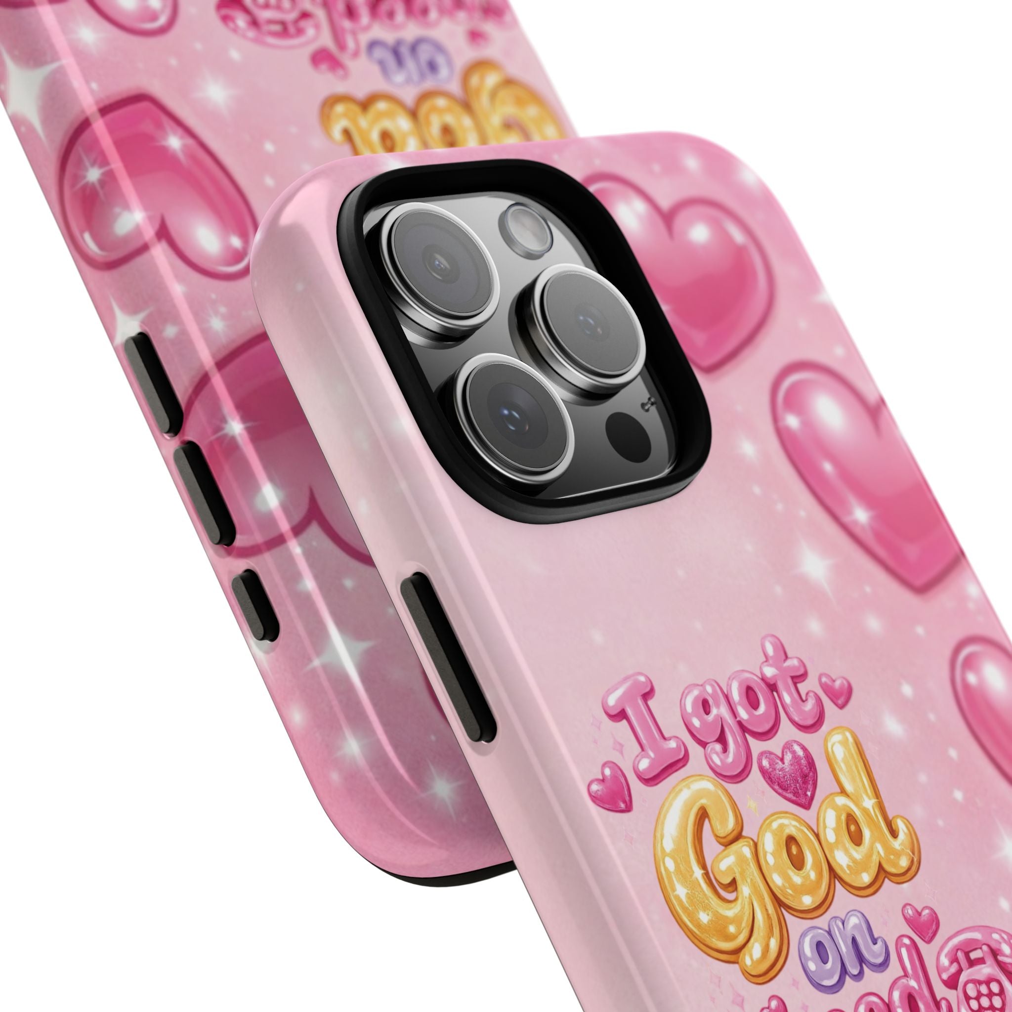 Phone Case - "I Got God on Speed Dial" Pink Heart Tough Case