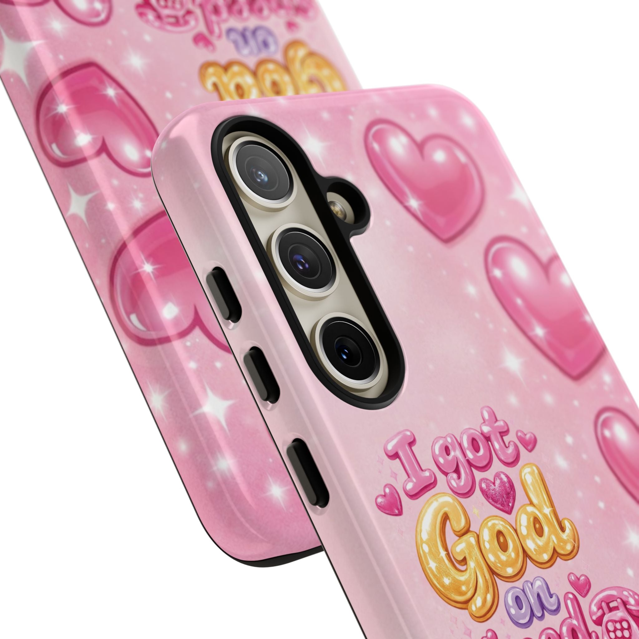 Phone Case - "I Got God on Speed Dial" Pink Heart Tough Case