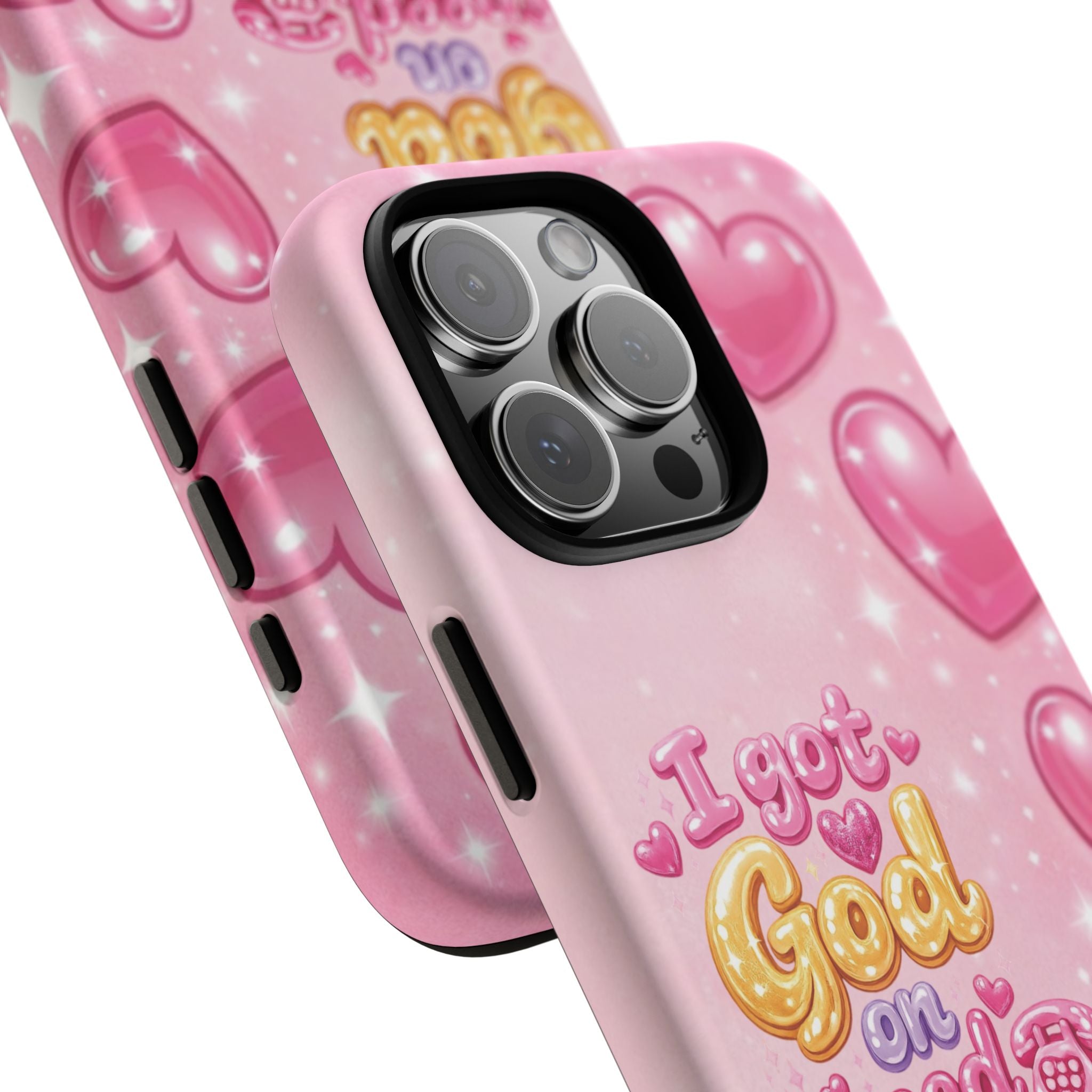 Phone Case - "I Got God on Speed Dial" Pink Heart Tough Case