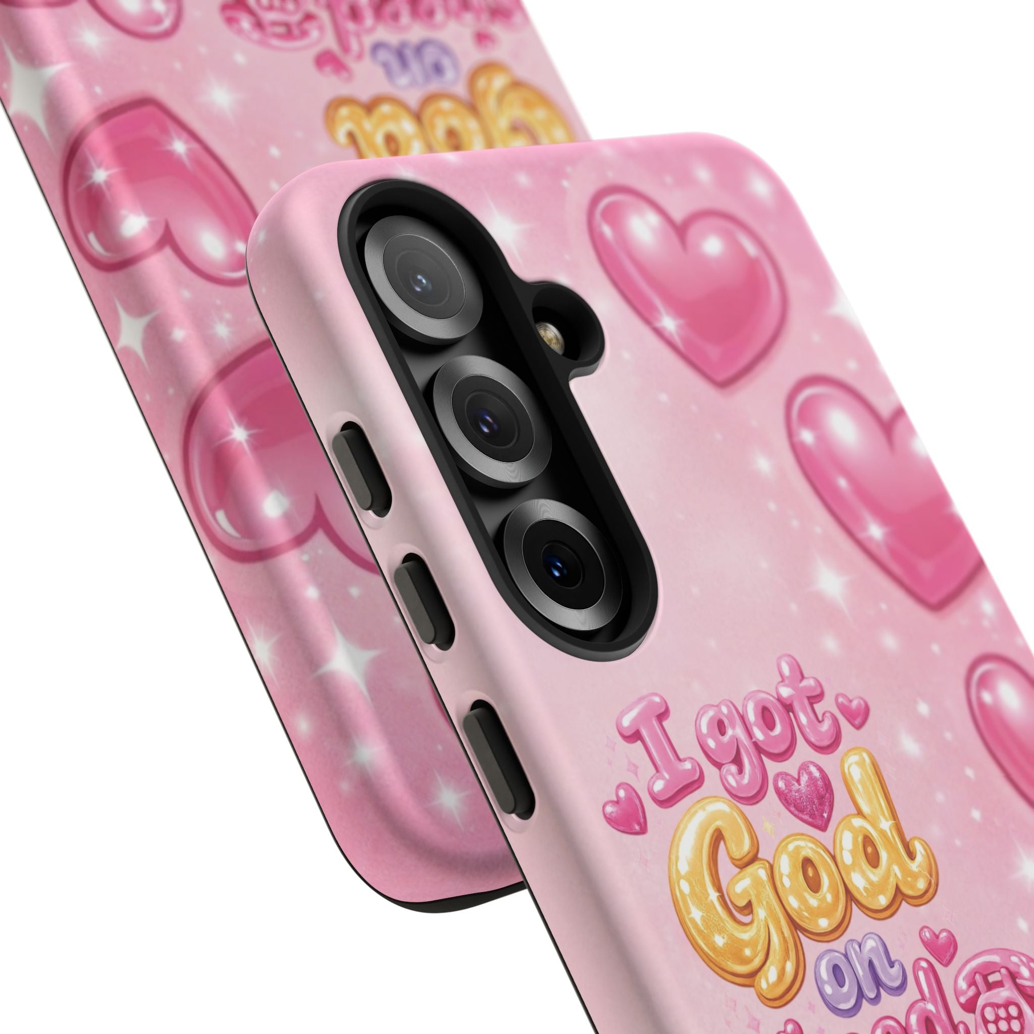 Phone Case - "I Got God on Speed Dial" Pink Heart Tough Case
