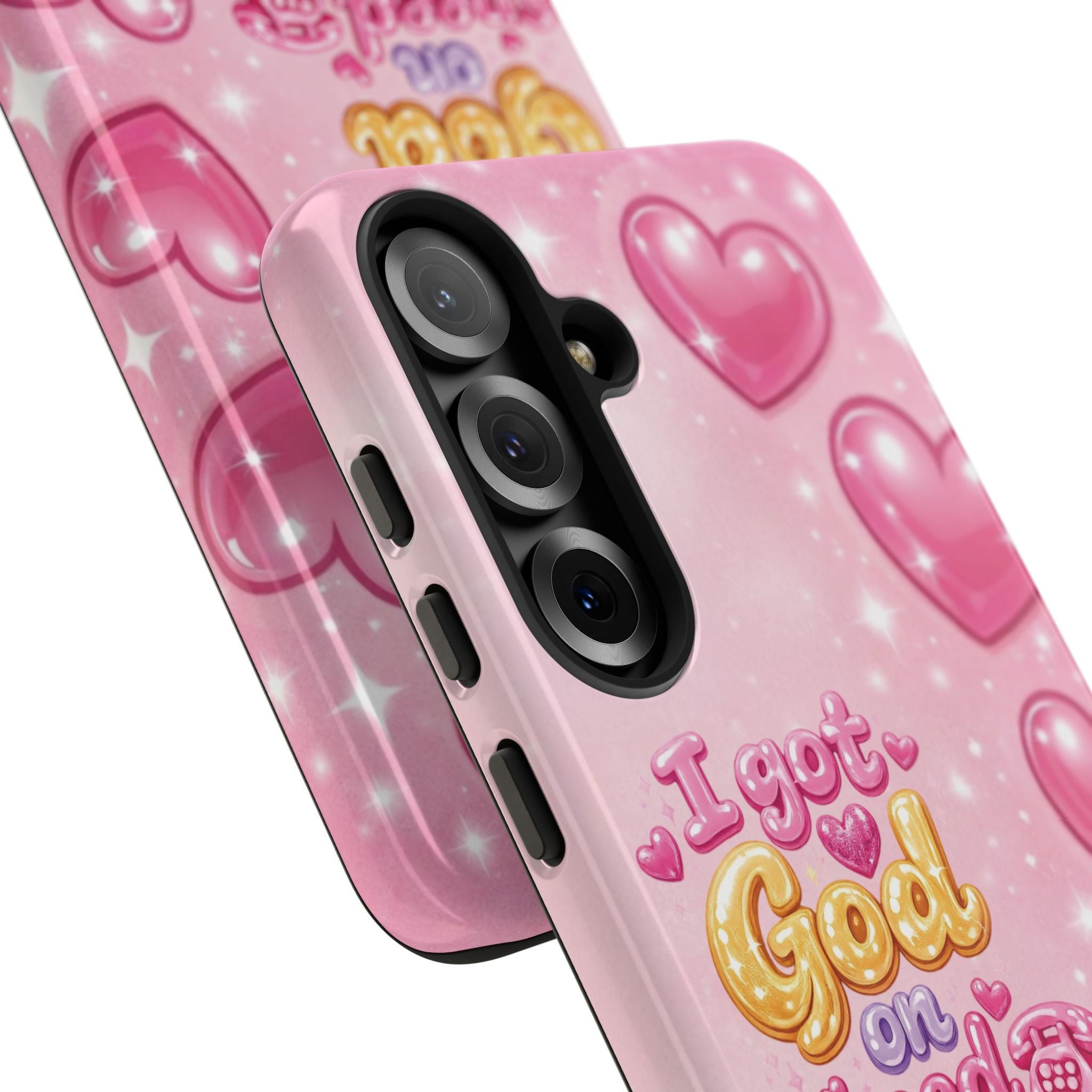 Phone Case - "I Got God on Speed Dial" Pink Heart Tough Case