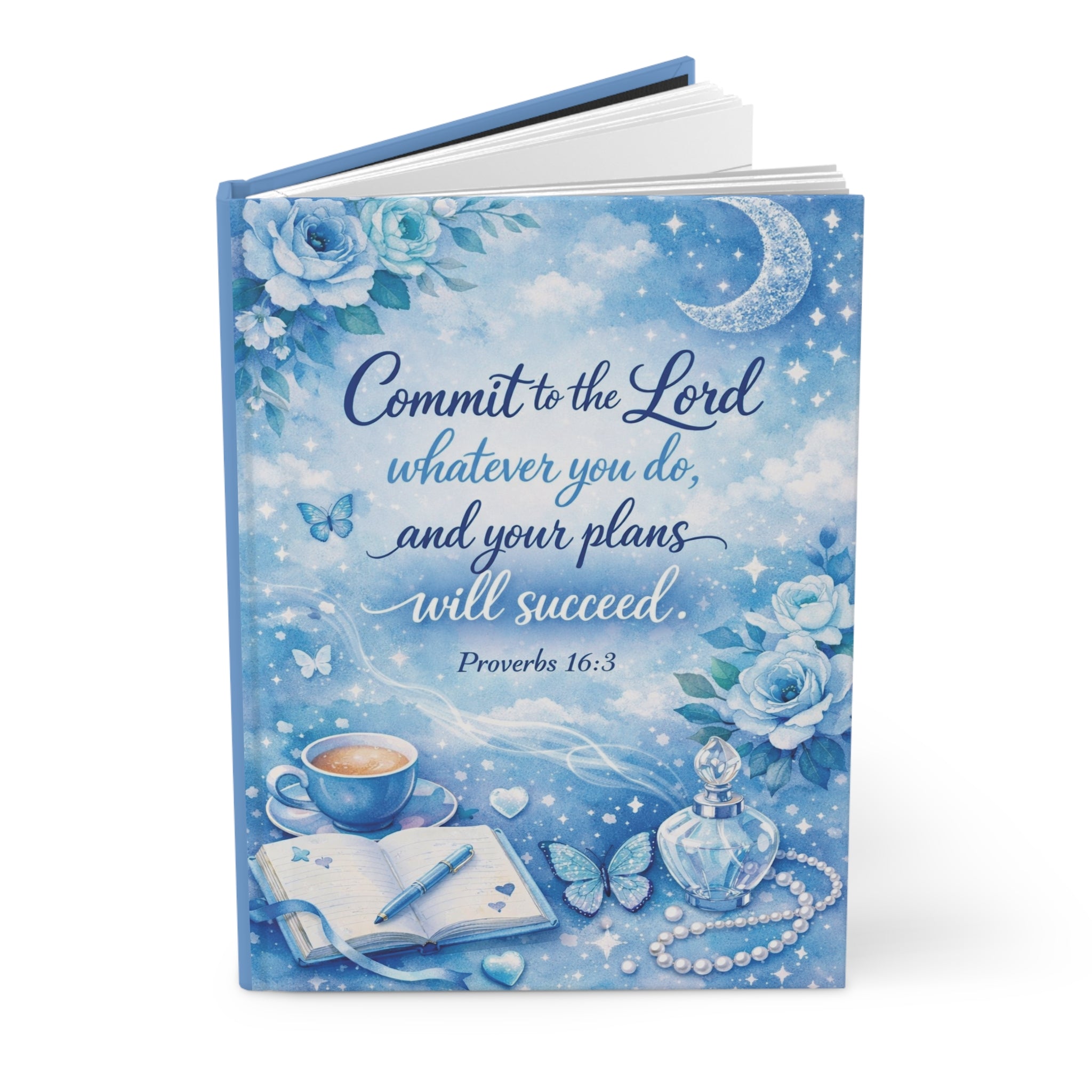 Commit to the Lord Floral Scripture Hardcover Journal — Proverbs 16:3 Prayer & Faith Notebook