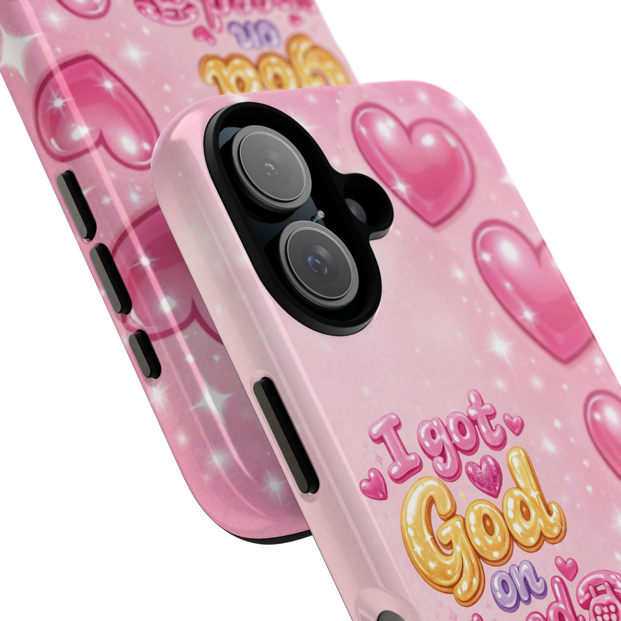Phone Case - "I Got God on Speed Dial" Pink Heart Tough Case