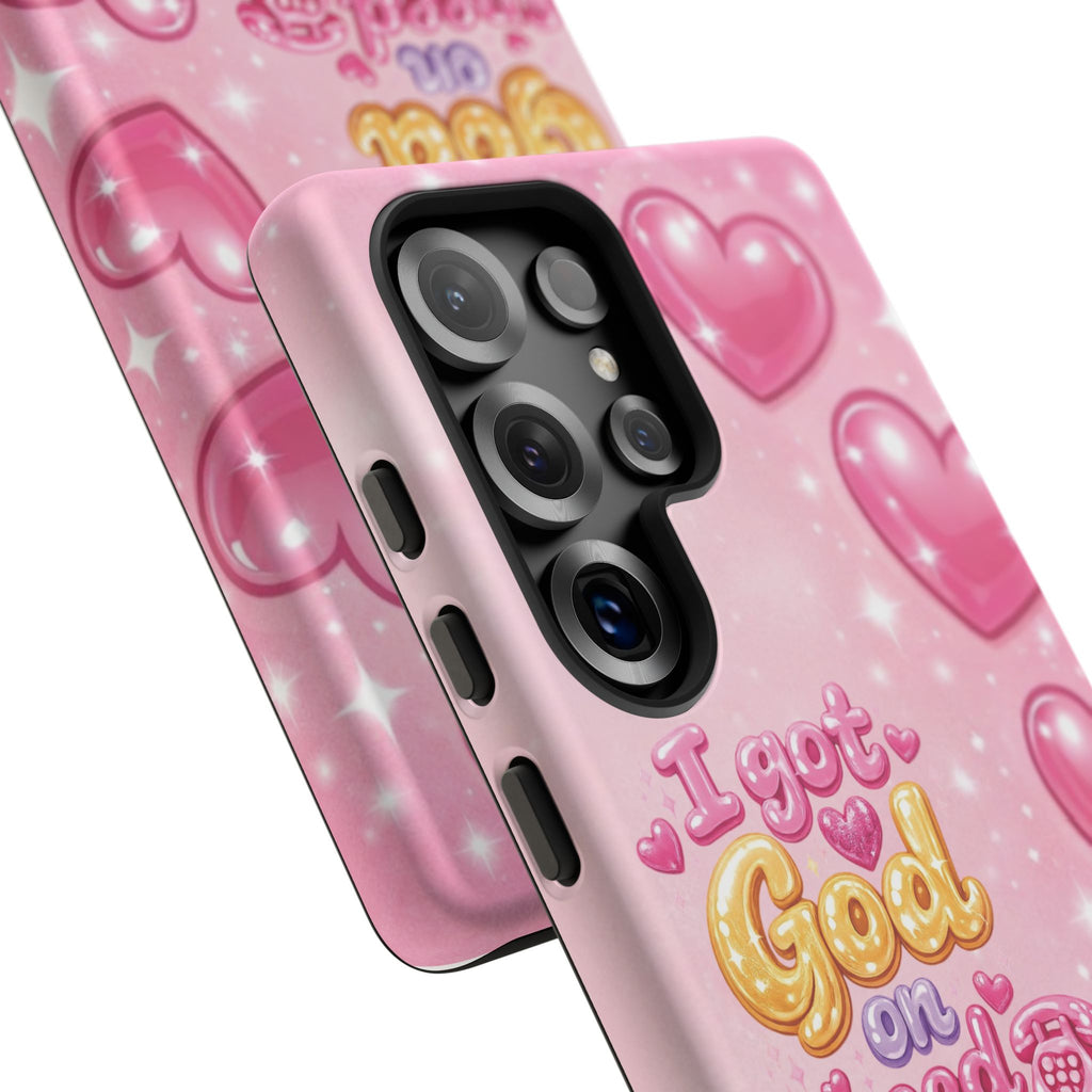 Phone Case - "I Got God on Speed Dial" Pink Heart Tough Case