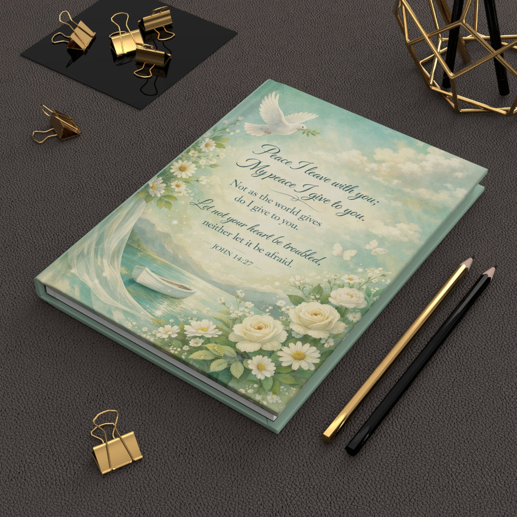 Journal — "Peace I Leave with You" Christian Hardcover Journal (John 14:27)