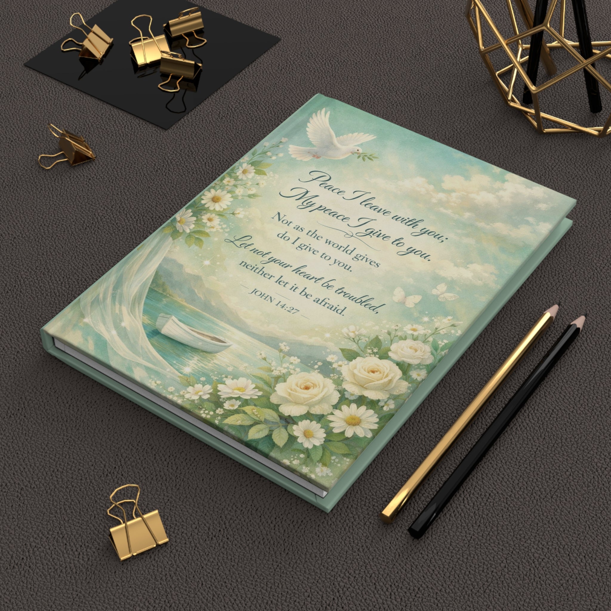 Journal — "Peace I Leave with You" Christian Hardcover Journal (John 14:27)