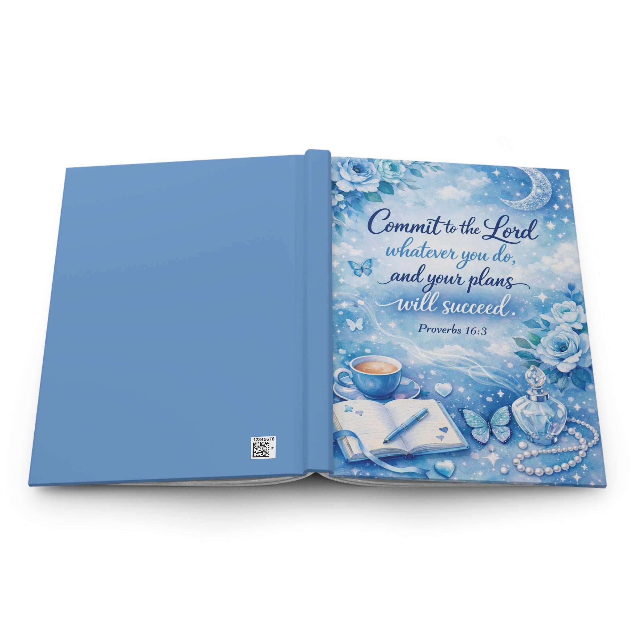 Commit to the Lord Floral Scripture Hardcover Journal — Proverbs 16:3 Prayer & Faith Notebook