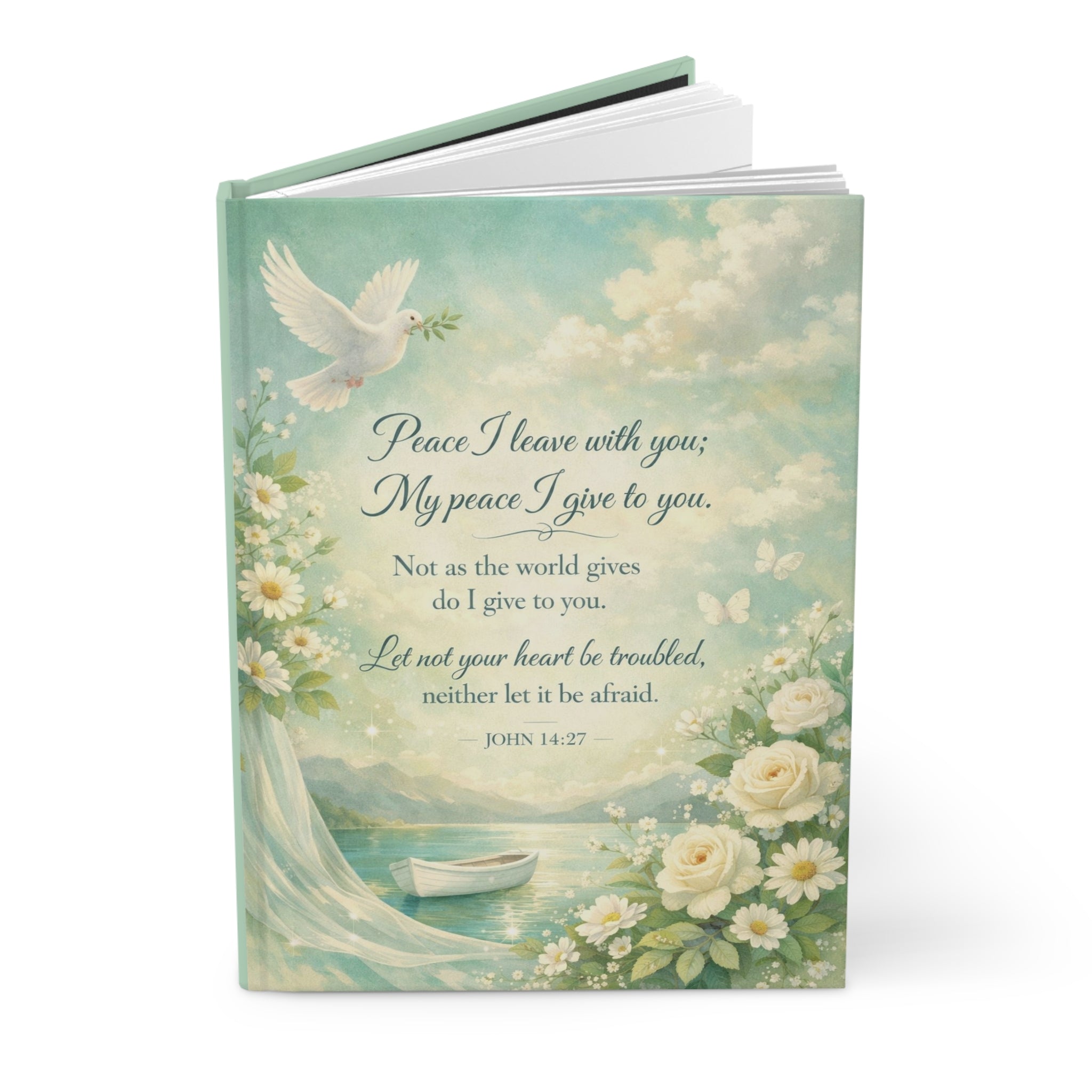Journal — "Peace I Leave with You" Christian Hardcover Journal (John 14:27)