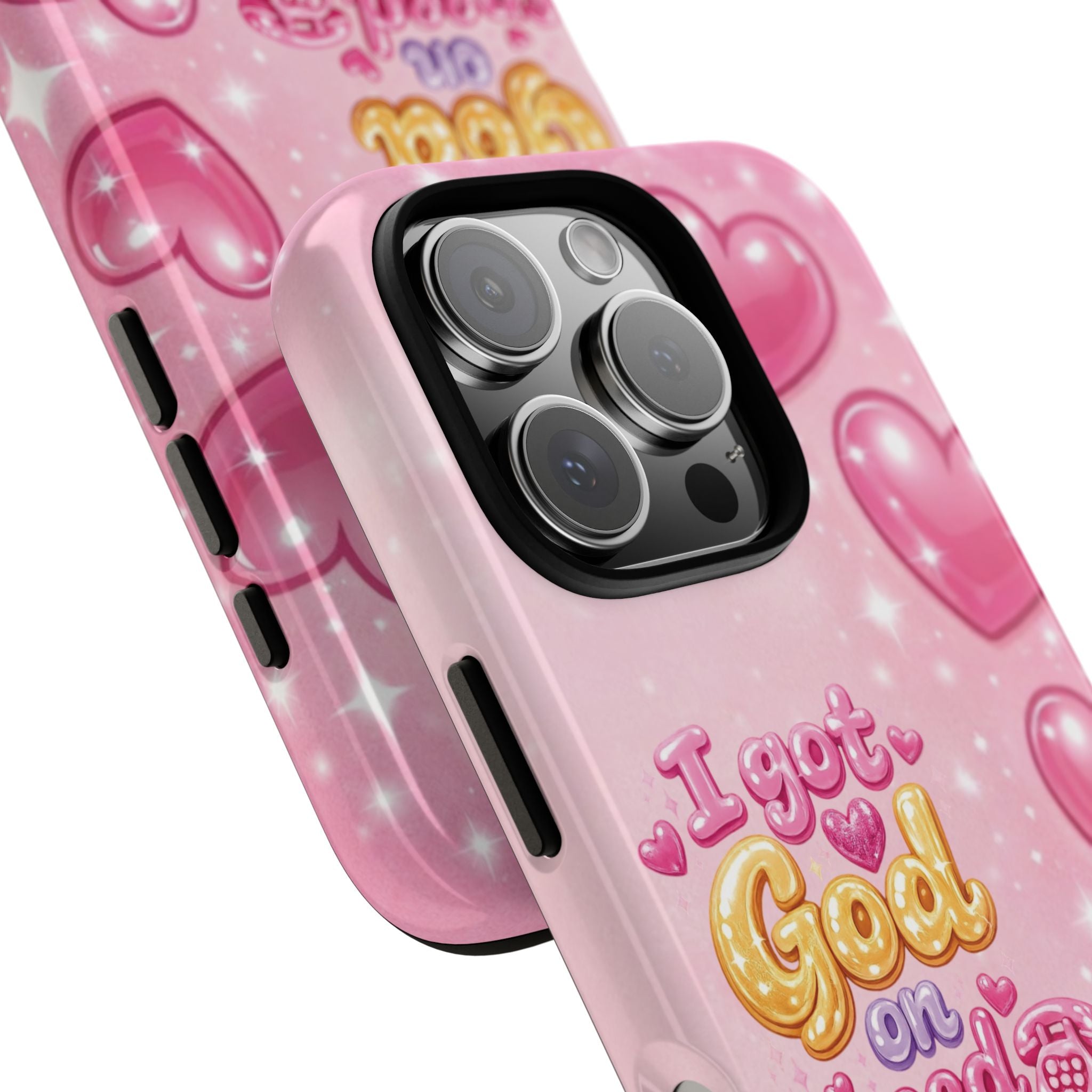 Phone Case - "I Got God on Speed Dial" Pink Heart Tough Case