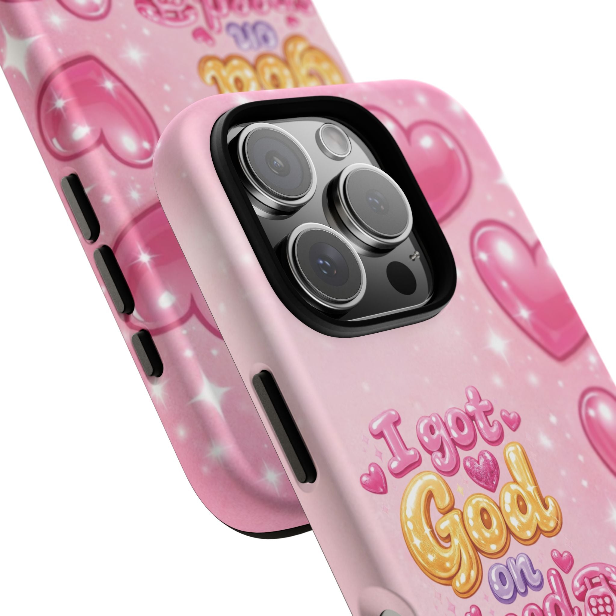 Phone Case - "I Got God on Speed Dial" Pink Heart Tough Case