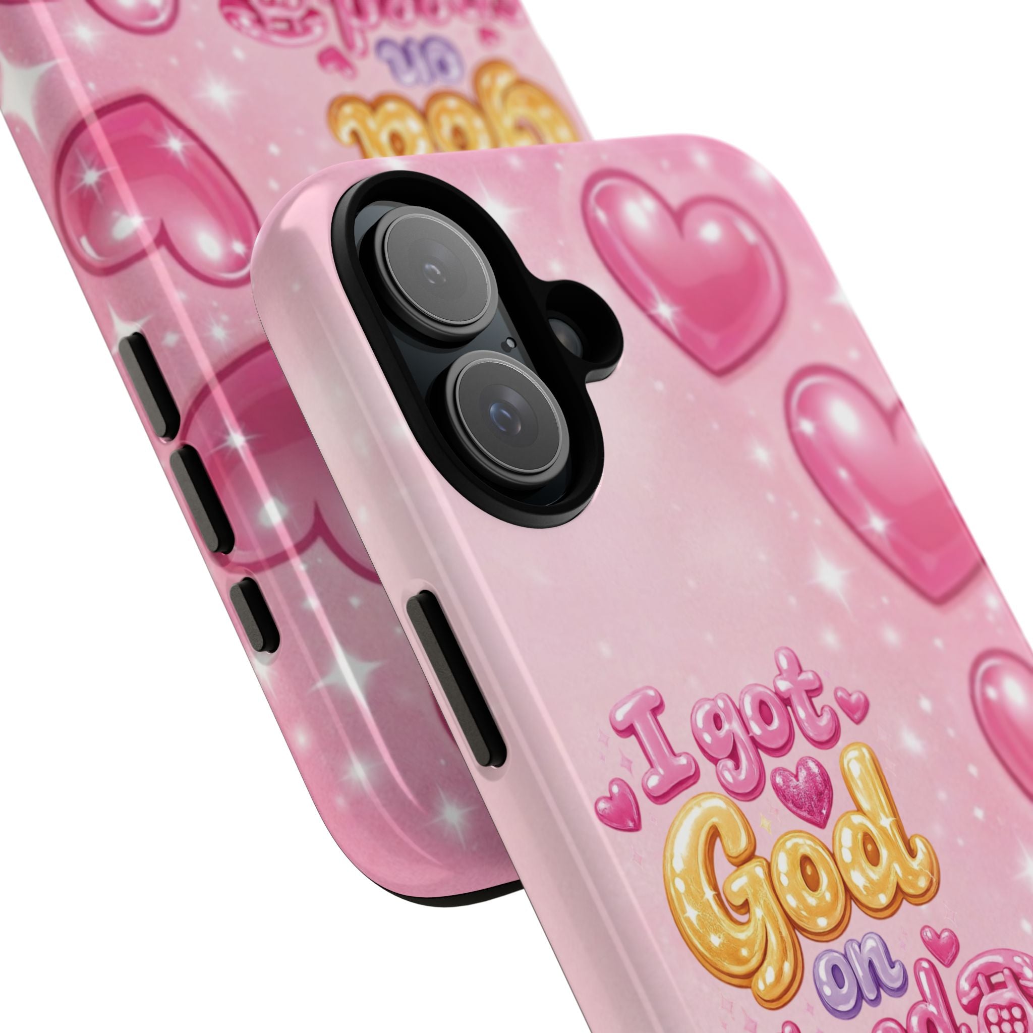 Phone Case - "I Got God on Speed Dial" Pink Heart Tough Case