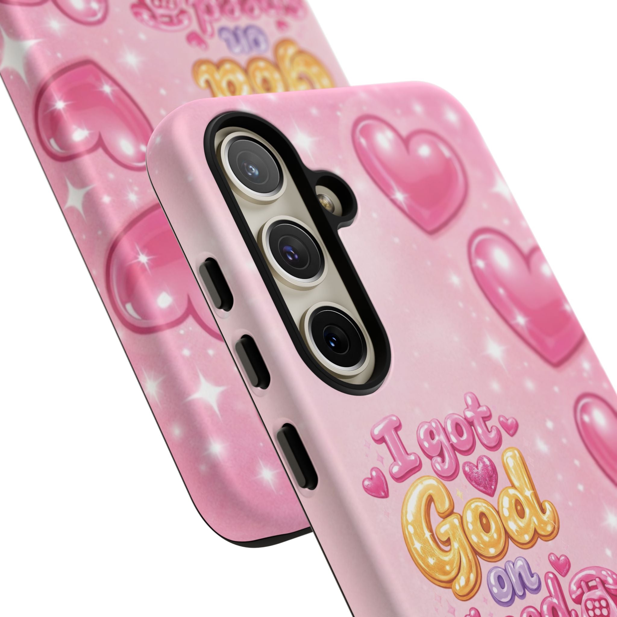 Phone Case - "I Got God on Speed Dial" Pink Heart Tough Case