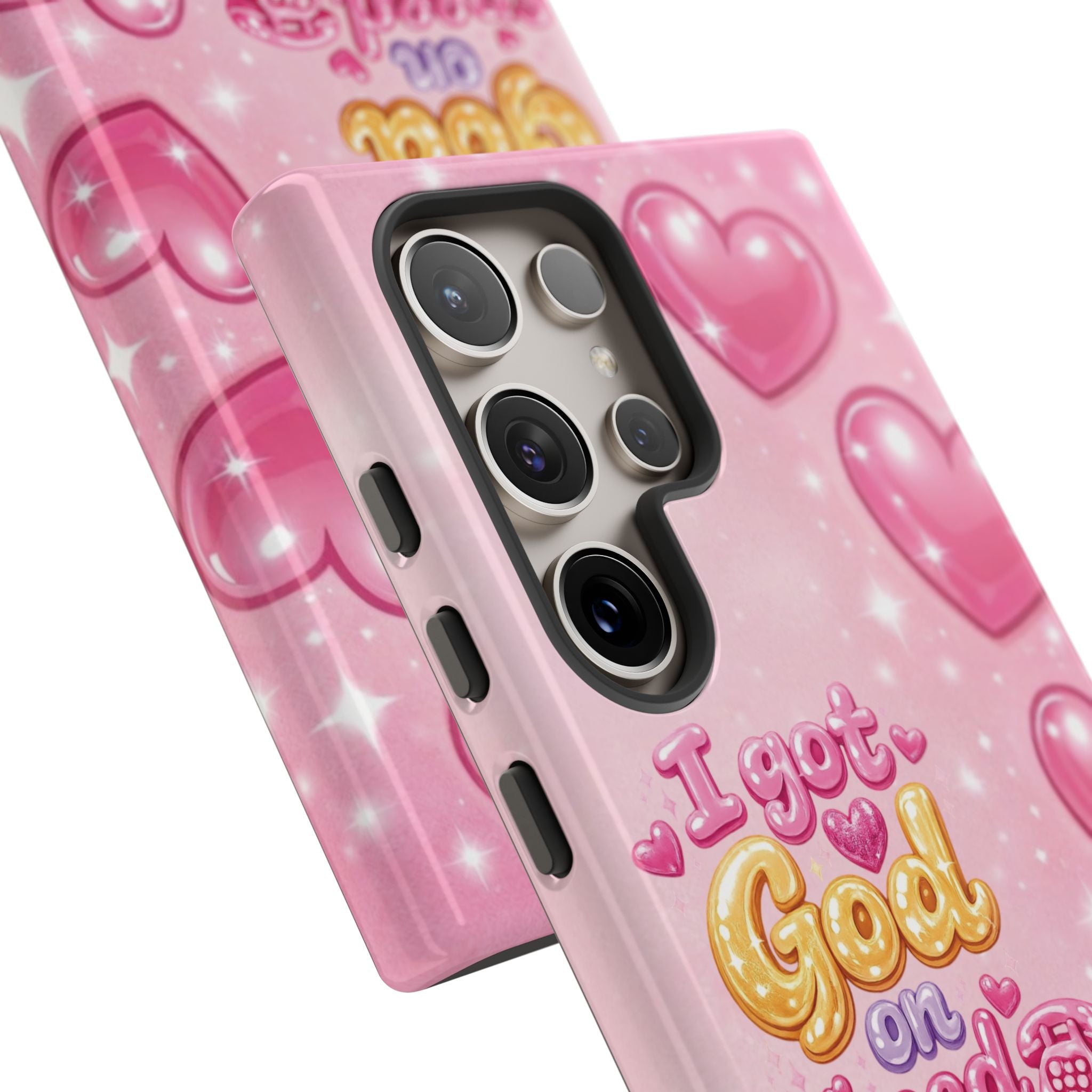 Phone Case - "I Got God on Speed Dial" Pink Heart Tough Case