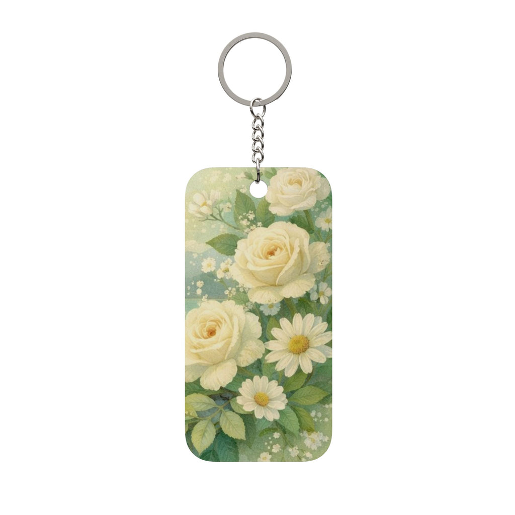 Inspirational Psalm 16:7 Floral Keychain Charm — Double-Sided Religious Keyring