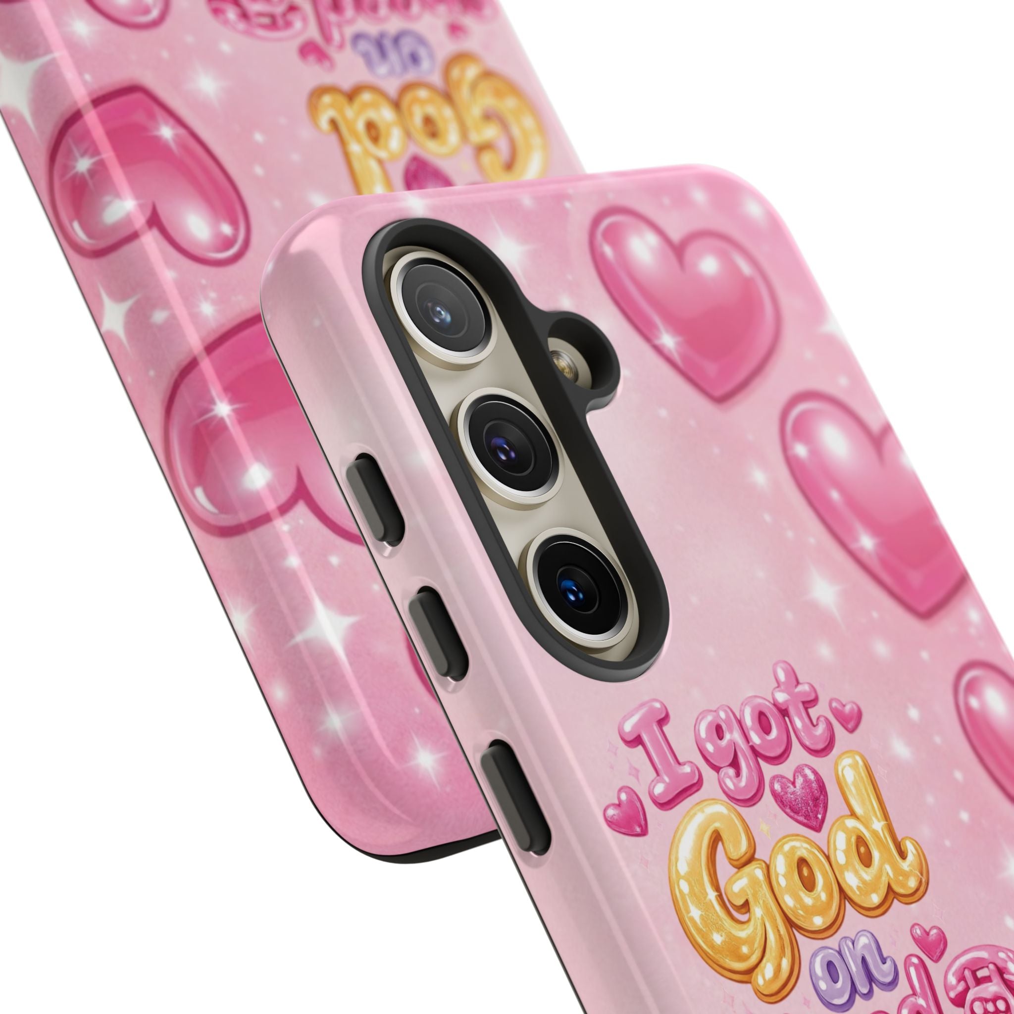 Phone Case - "I Got God on Speed Dial" Pink Heart Tough Case