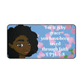 Floral Girl Desk Mat – Blue Rose Petal Gaming/Work Surface